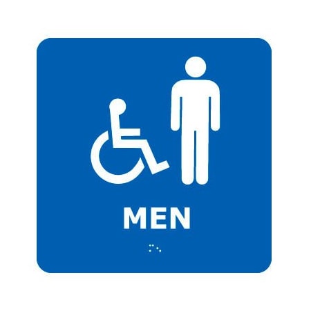 National Marker Co Graphic Braille Sign - Men - Blue ADA4WBL